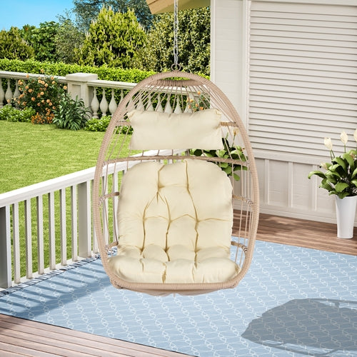 Outdoor Rattan Egg Swing Chair – Cozy Hanging Patio Seat