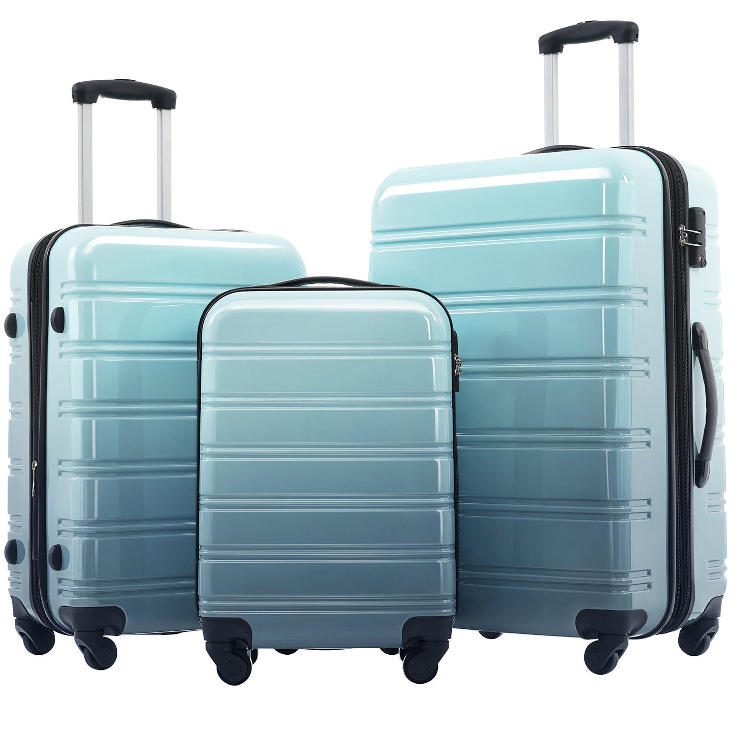 Hardshell 3-Piece Expandable Luggage Set with Gradient Color