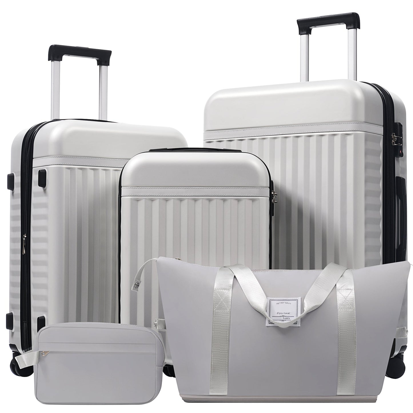 Luggage Set 5 Piece, Hardside Carry On Suitcase, Expandable Luggage