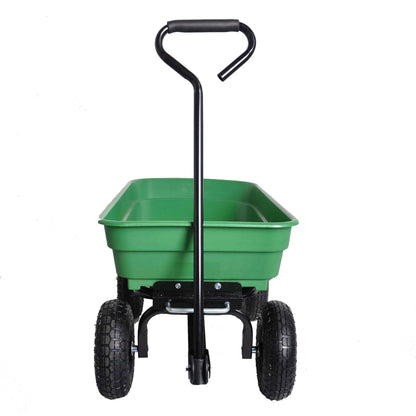 Folding Garden Dump Cart with Steel Frame and 10-Inch Tires