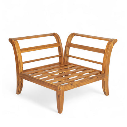 6 Piece Acacia Wood Modular Patio Sofa Set with Cushions