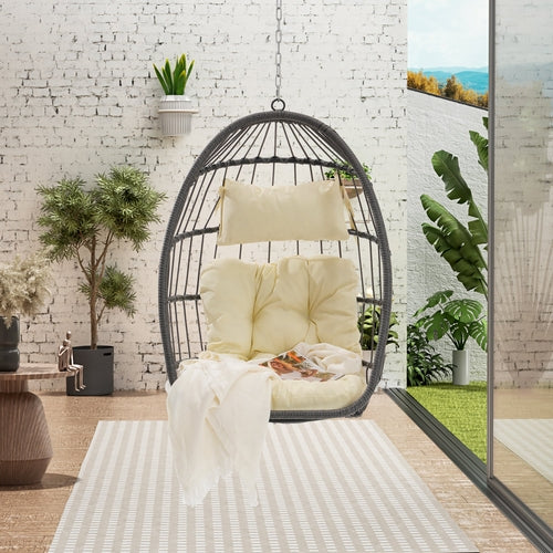 Outdoor Rattan Egg Swing Chair – Cozy Hanging Patio Seat