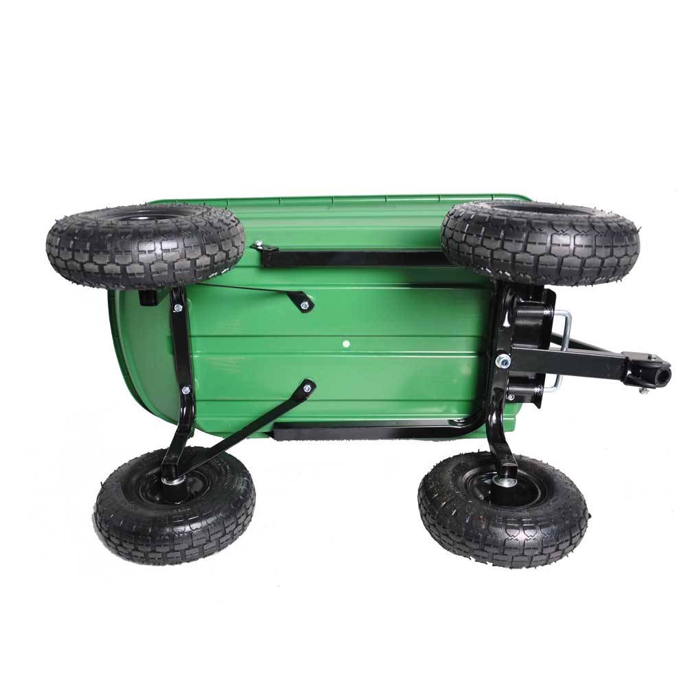 Folding Garden Dump Cart with Steel Frame and 10-Inch Tires