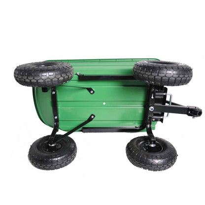 Folding Garden Dump Cart with Steel Frame and 10-Inch Tires