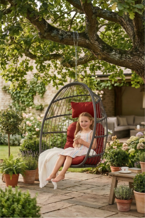 Outdoor Rattan Egg Swing Chair – Cozy Hanging Patio Seat