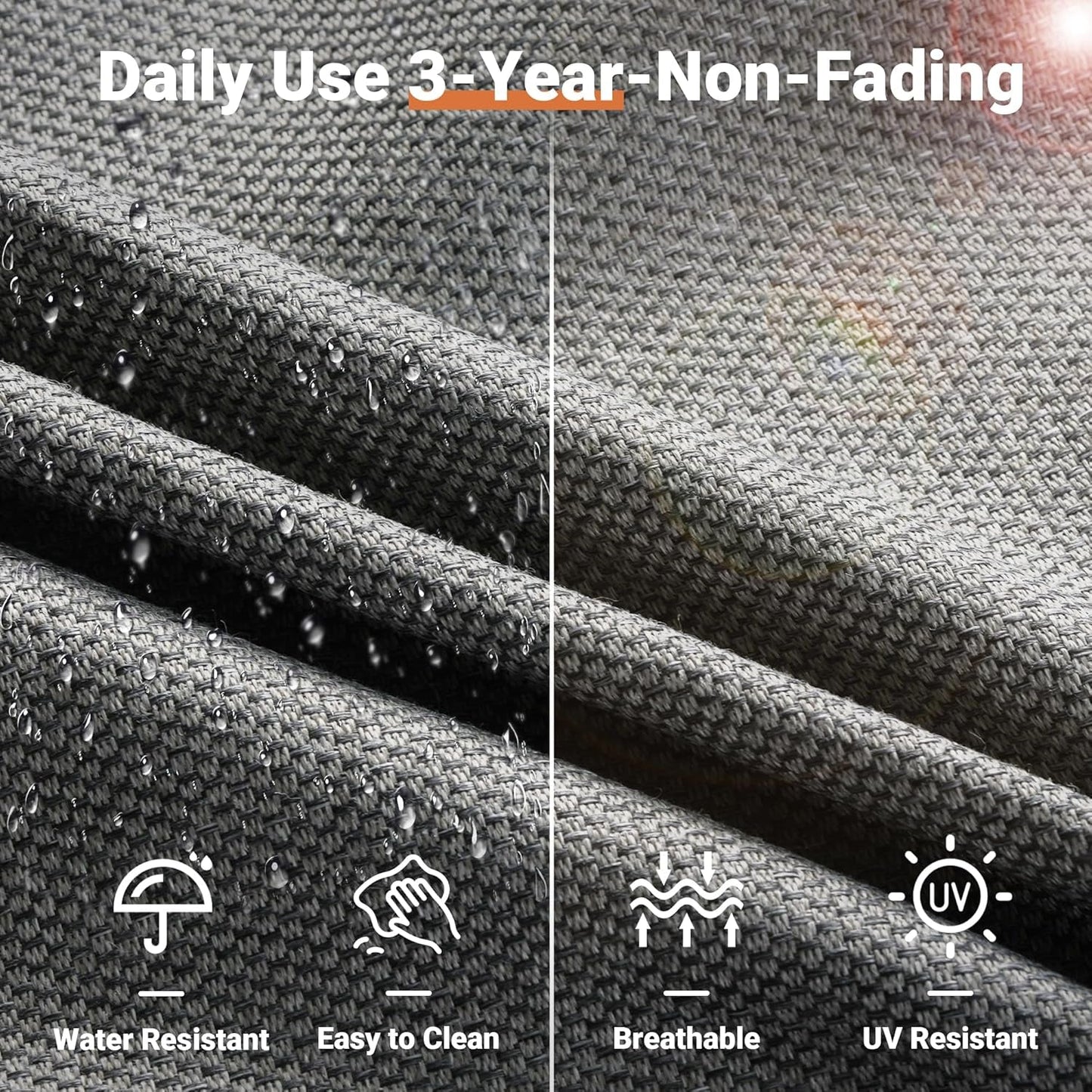 5 Piece Outdoor Patio Set with Swivel Rocking Chairs