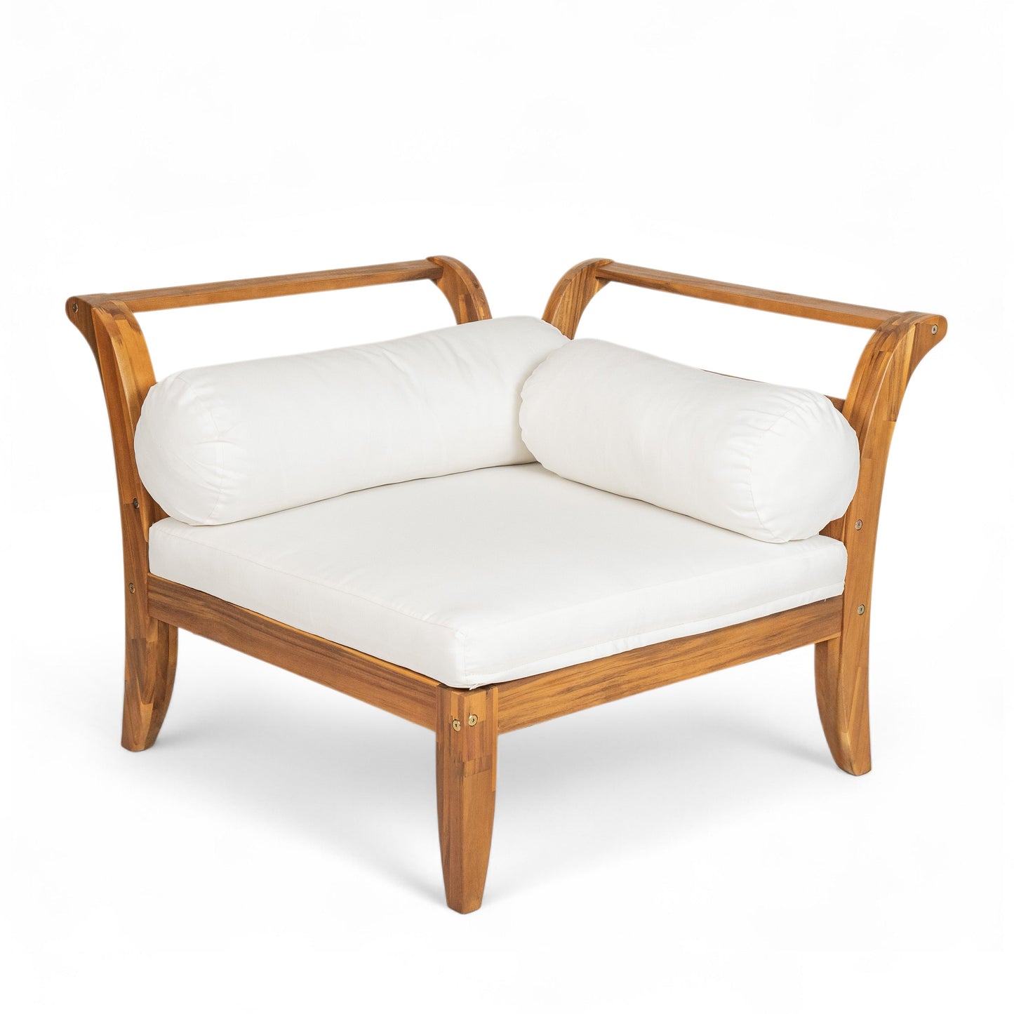 6 Piece Acacia Wood Modular Patio Sofa Set with Cushions
