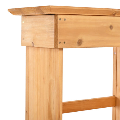 65.7'' H Tall Fir Wood Garden Potting Bench Table with Hutch