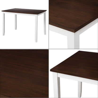5-Piece Solid Wood Dining Table Set with Comfortable Chairs