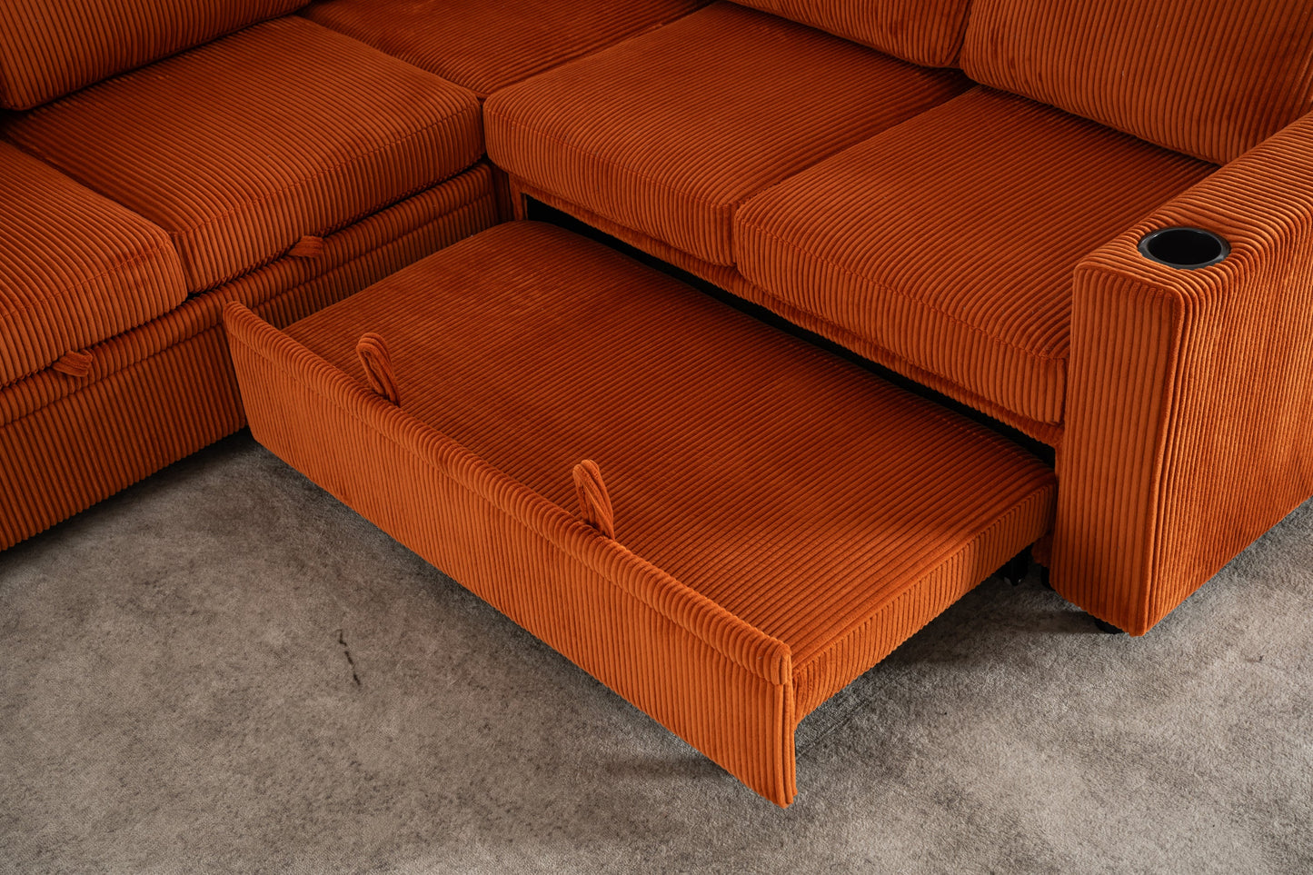 Sectional Sleeper Sofa with Pull Out Bed and USB Charging Ports