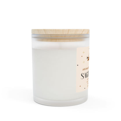 Sagittarius Vanilla Scented Candle, 11oz Frosted Glass