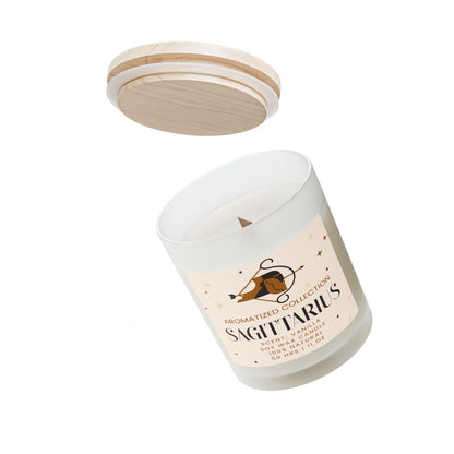 Sagittarius Vanilla Scented Candle, 11oz Frosted Glass