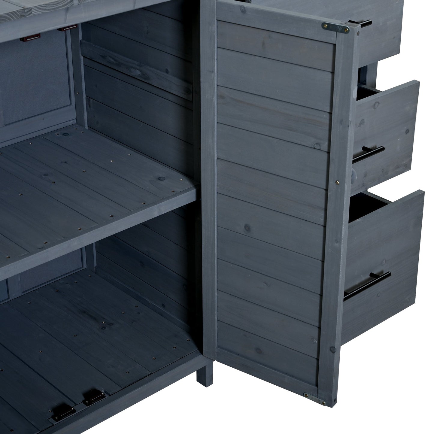 Farmhouse Patio Potting Bench, 44.6''x19.5'' Large Freestanding Garden