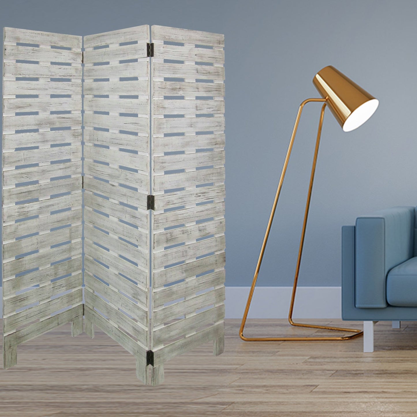 1 x 63 x 72 White Wood Garden Screen
