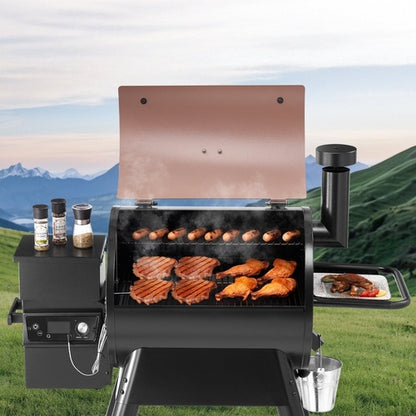 Wood Pellet Grill Smoker Outdoor Electric BBQ Grill 575 Sq.in