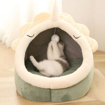 Adorable Dinosaur Pet House with Toy for Cats and Small Dogs