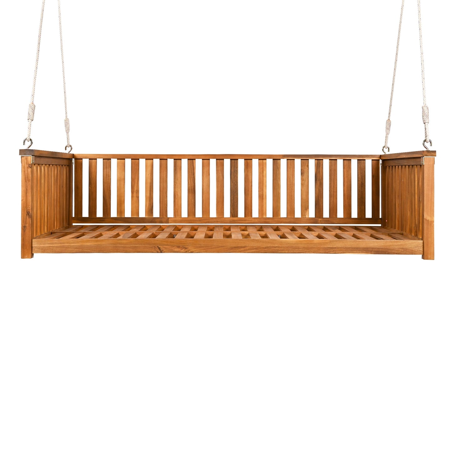 Patio Minimalist Twin Size Garden Swing Bed Wood Porch Swing