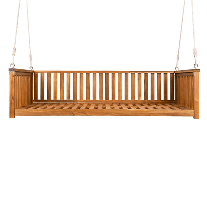 Patio Minimalist Twin Size Garden Swing Bed Wood Porch Swing