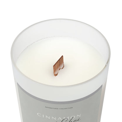 Cinnamon & Chai Soy Wax Candle in Frosted Glass