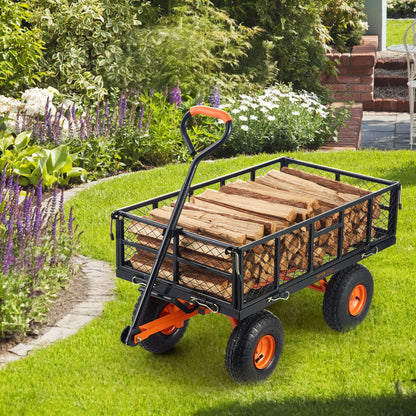 VEVOR Metal Garden Dump Cart with Easy Assembly Frame