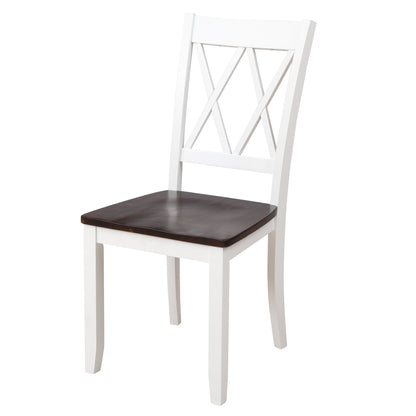 5-Piece Solid Wood Dining Table Set with Comfortable Chairs