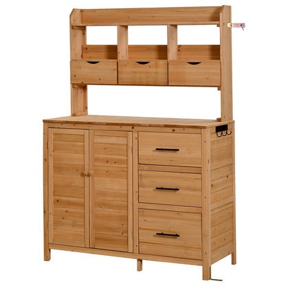 Farmhouse Patio Potting Bench, 44.6''x19.5'' Large Freestanding Garden