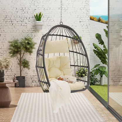 Outdoor Rattan Egg Swing Chair – Cozy Hanging Patio Seat