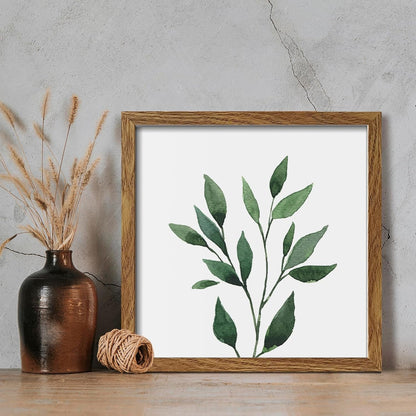 Botanical Framed Wall Art Set of 4 in Walnut 10x10 Frames