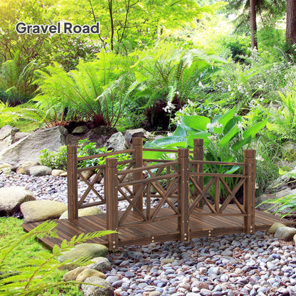 5 ft. Wooden Garden Bridge Footbridge for Backyard Ponds