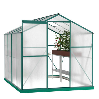 Polycarbonate Greenhouse 6x8 Ft Heavy Duty Walk-in Plant Garden