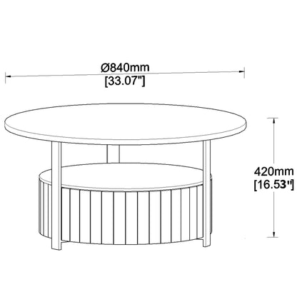 Round Storage Coffee Table Perfect For Living Room Movie Nights