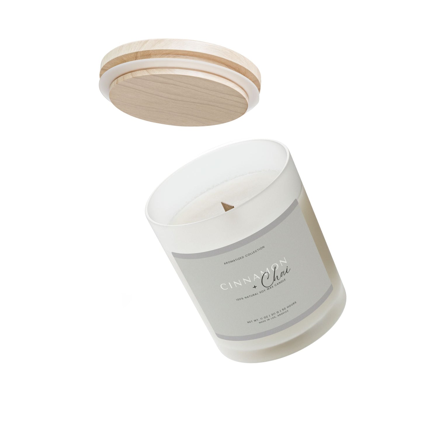 Cinnamon & Chai Soy Wax Candle in Frosted Glass