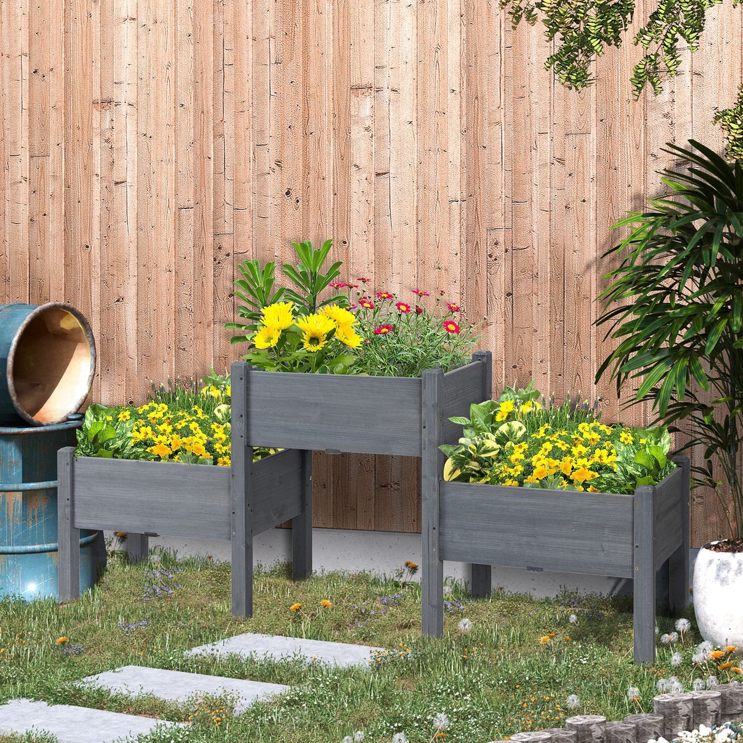 3 Tier Raised Garden Bed Freestanding Planter Box for Vegetables
