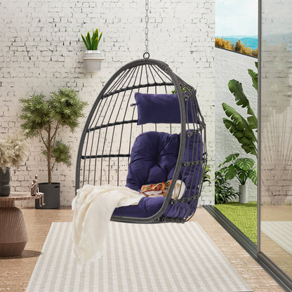 Outdoor Rattan Egg Swing Chair – Cozy Hanging Patio Seat