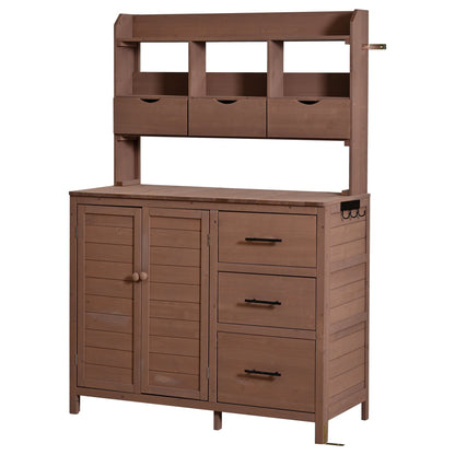 Farmhouse Patio Potting Bench, 44.6''x19.5'' Large Freestanding Garden