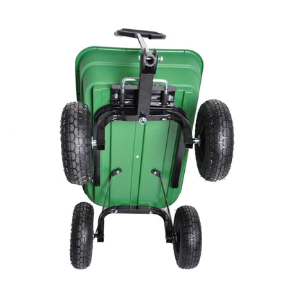 Folding Garden Dump Cart with Steel Frame and 10-Inch Tires