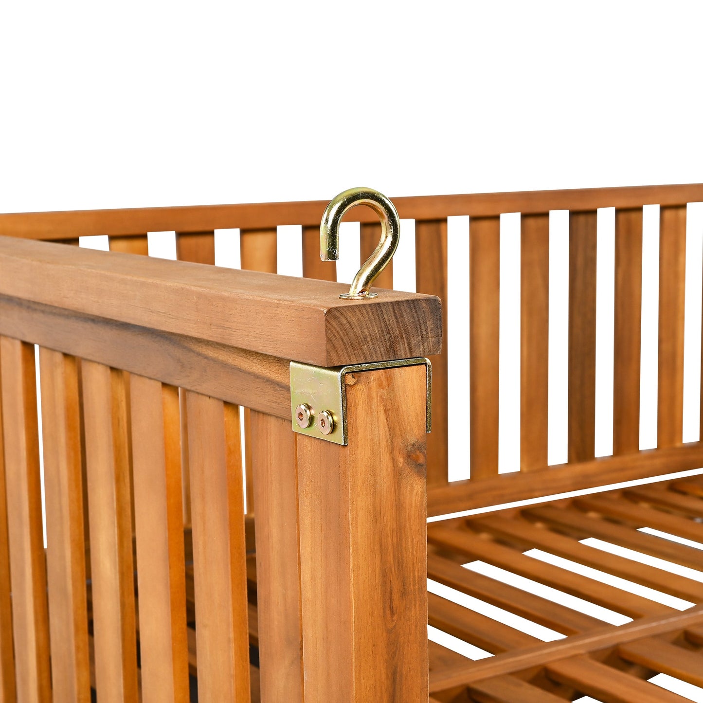 Patio Minimalist Twin Size Garden Swing Bed Wood Porch Swing