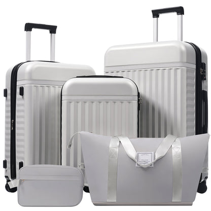 Luggage Set 5 Piece, Hardside Carry On Suitcase, Expandable Luggage