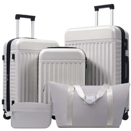Luggage Set 5 Piece, Hardside Carry On Suitcase, Expandable Luggage