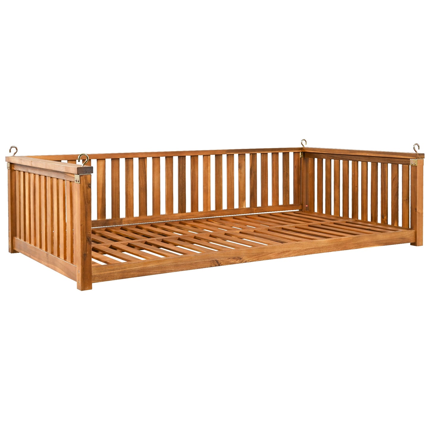 Patio Minimalist Twin Size Garden Swing Bed Wood Porch Swing