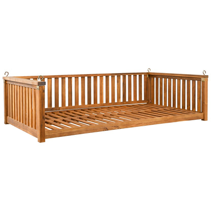 Patio Minimalist Twin Size Garden Swing Bed Wood Porch Swing