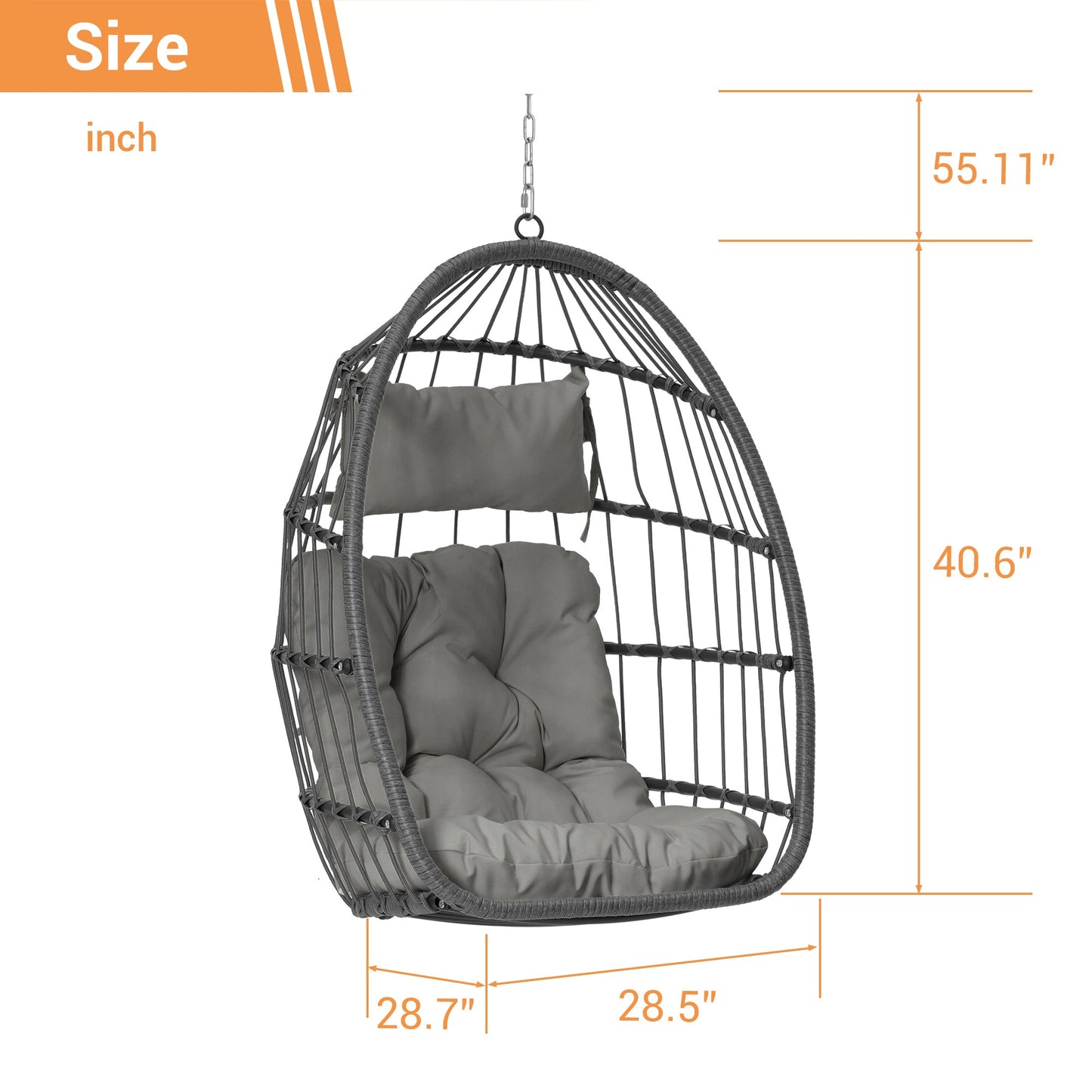 Outdoor Rattan Egg Swing Chair – Cozy Hanging Patio Seat