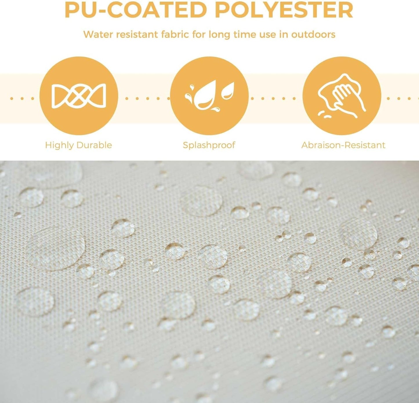 7 Piece Wicker Patio Set with Water-Resistant Beige Cushions