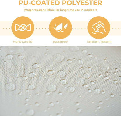 7 Piece Wicker Patio Set with Water-Resistant Beige Cushions