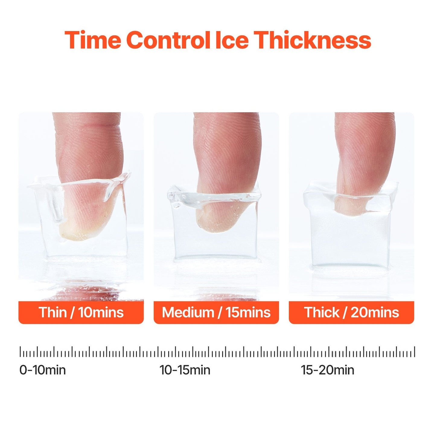 Portable Countertop Ice Maker 45Lbs/24H Self-Cleaning With Scoop
