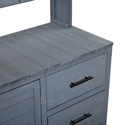 Farmhouse Patio Potting Bench, 44.6''x19.5'' Large Freestanding Garden