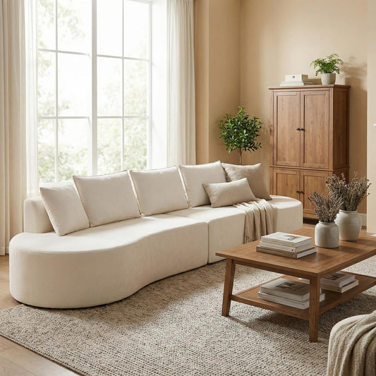 138.6' Modern Curved Modular Sectional Sofa – Flexible Comfort