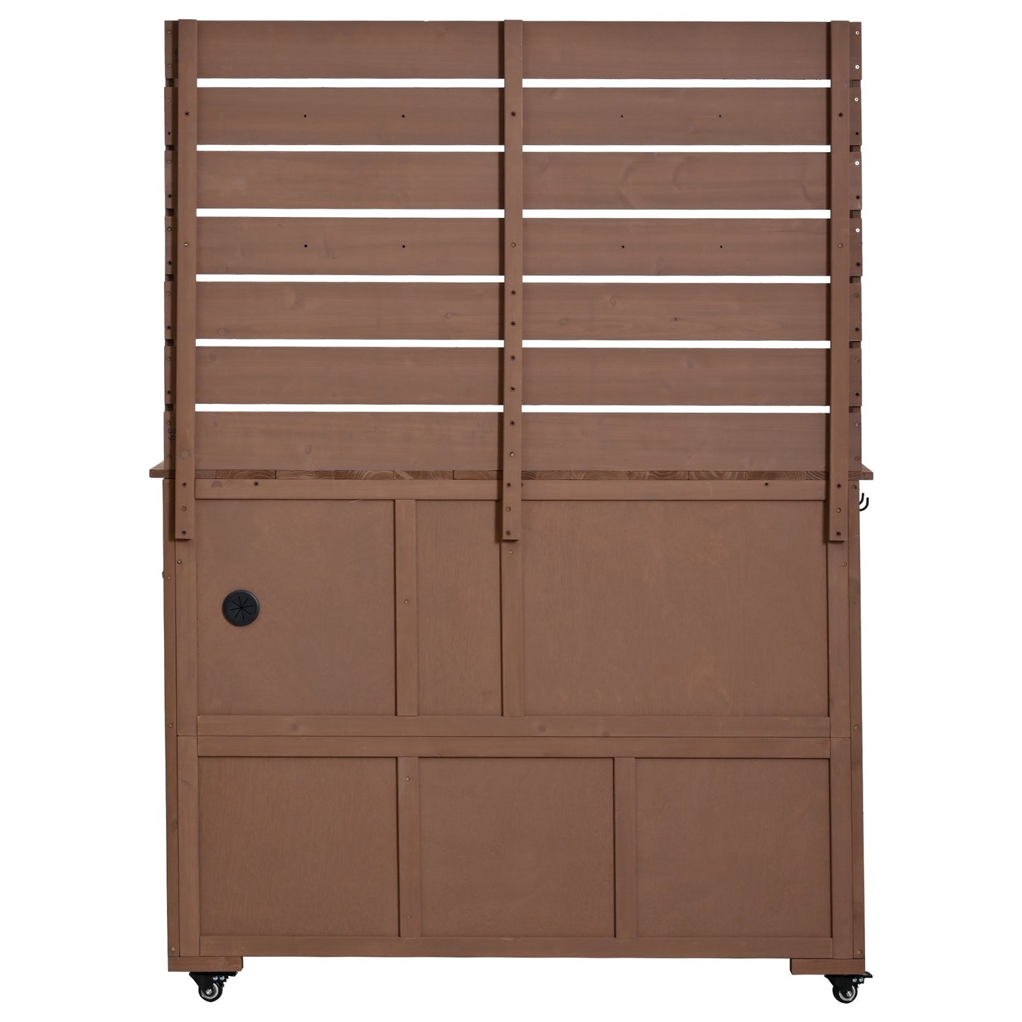 65''H Large Garden Potting Bench with Lockable Wheels and Storage