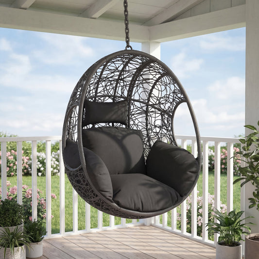 Outdoor Wicker Swing Egg Chair Grey - Seat Only