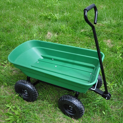 Folding Garden Dump Cart with Steel Frame and 10-Inch Tires